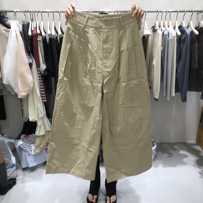 A Flan韓國直郵女士新品休閑推薦真品時尚休閑褲棉質褶皺AFN/FLAN EDITION休閑褲圖色1