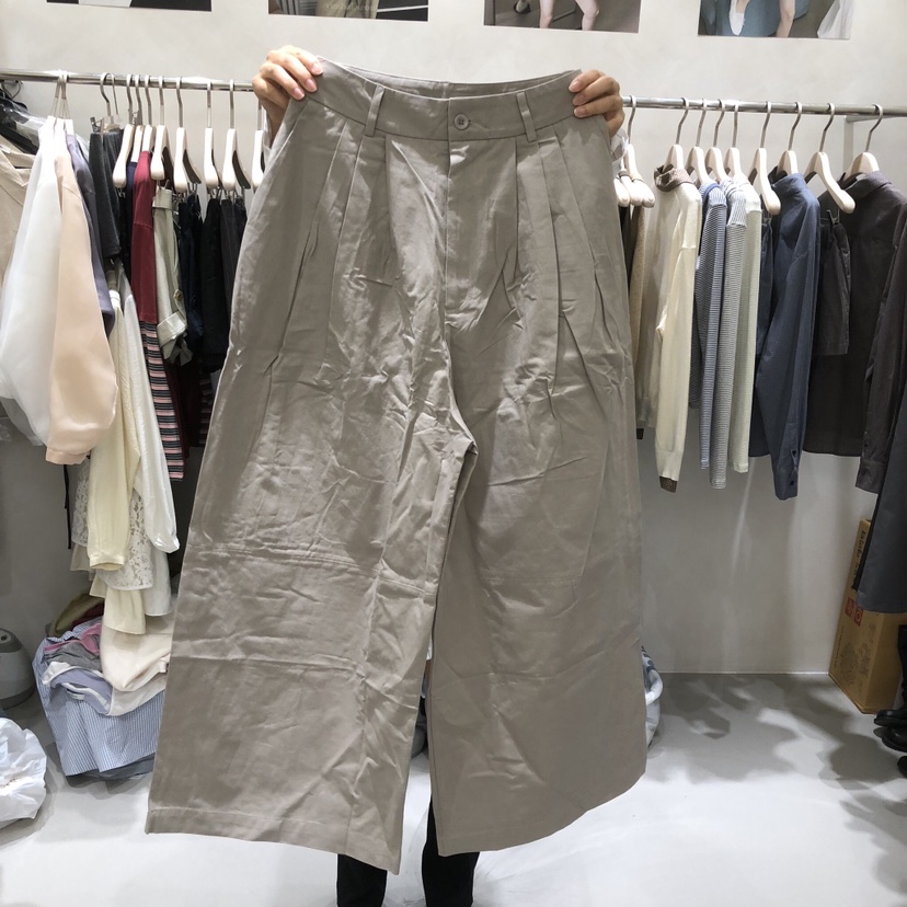 A Flan韓國直郵女士新品休閑推薦真品時尚休閑褲棉質褶皺AFN/FLAN EDITION休閑褲圖色3