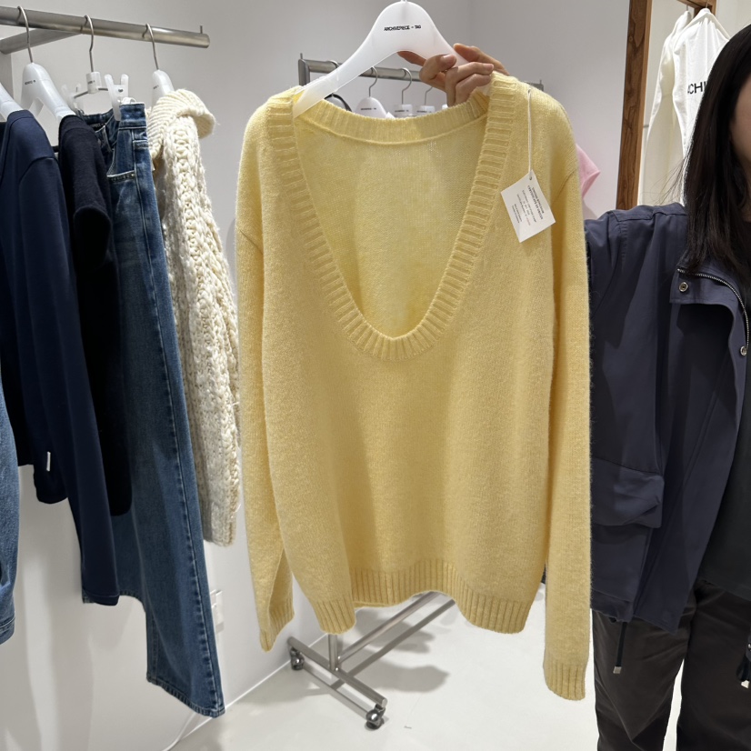 X東大門代購26秋冬新品時尚熱賣真品人氣推薦休閑針織衫ARCHIVEPIECE TAG針織衫圖色1