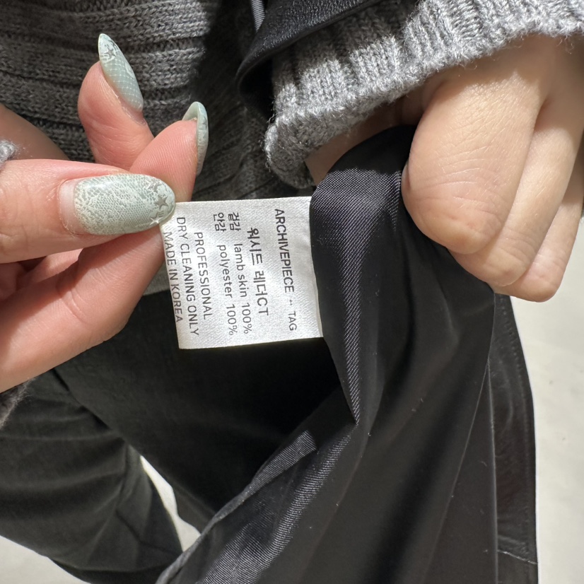 X東大門直郵女裝新款推薦熱賣休閑真品人氣時尚皮衣ARCHIVEPIECE TAG皮衣