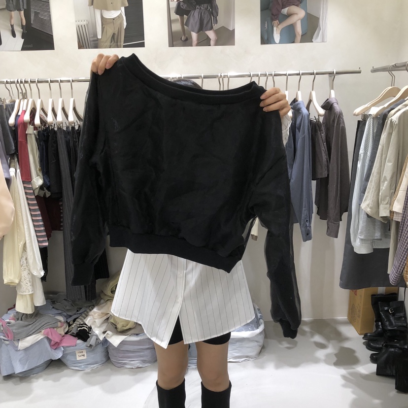 A Flan韓國直郵女裝新品休閑推薦人氣真品熱賣衛衣歐根紗AFN/FLAN EDITION衛衣圖色3