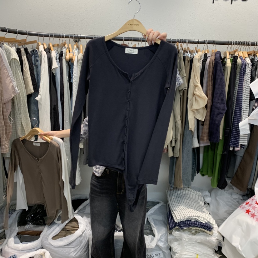 ALMOND PEPE東大門實拍女士新款真品推薦時尚長袖T恤開衫ALMOND PEPE長袖T恤圖色3