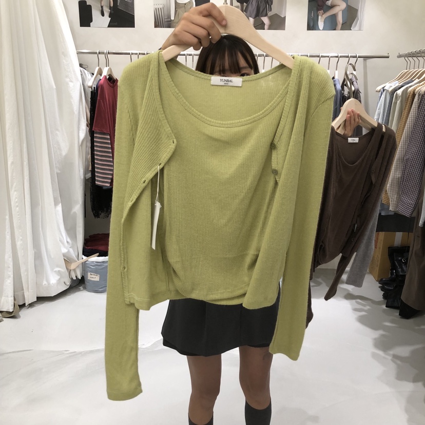 A Flan東大門直郵女士新品人氣真品熱賣套裝套裝開衫無袖AFN/FLAN EDITION套裝圖色2