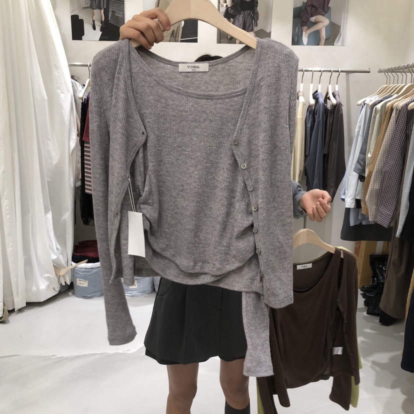 A Flan東大門直郵女士新品人氣真品熱賣套裝套裝開衫無袖AFN/FLAN EDITION套裝圖色4