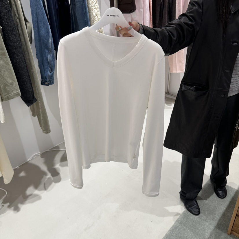 X東大門代購26秋冬新品人氣真品推薦時尚熱賣休閑長袖T恤ARCHIVEPIECE TAG長袖T恤圖色1
