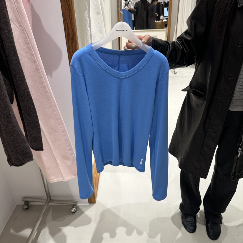 X東大門代購26秋冬新品人氣真品推薦時尚熱賣休閑長袖T恤ARCHIVEPIECE TAG長袖T恤圖色2