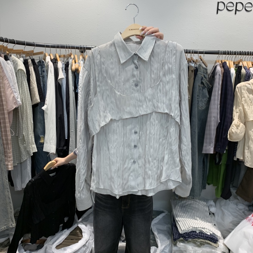 ALMOND PEPE韓國代購女士新款人氣真品推薦熱賣襯衫蕾絲衫ALMOND PEPE襯衫/蕾絲衫圖色1