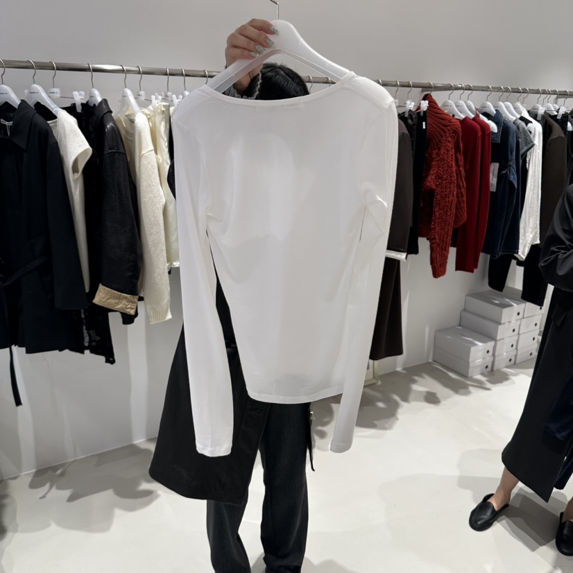X韓國直郵女士新品時尚休閑熱賣人氣真品推薦長袖T恤刺繡ARCHIVEPIECE TAG長袖T恤