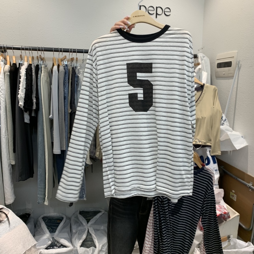 ALMOND PEPE東大門直郵女裝新款人氣真品時尚推薦長袖T恤ALMOND PEPE長袖T恤圖色2