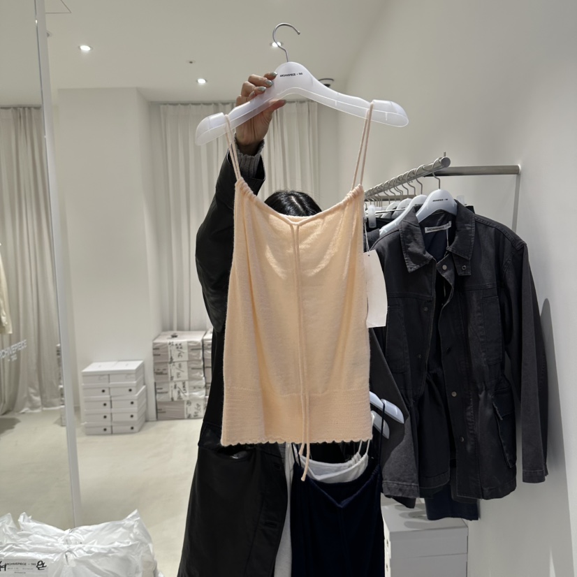 X韓國代購女士新品熱賣推薦時尚休閑真品人氣吊帶背心ARCHIVEPIECE TAG吊帶/背心圖色2