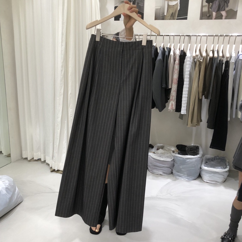 A Flan東大門實拍女裝新品真品熱賣時尚推薦休閑休閑褲條紋AFN/FLAN EDITION休閑褲圖色1