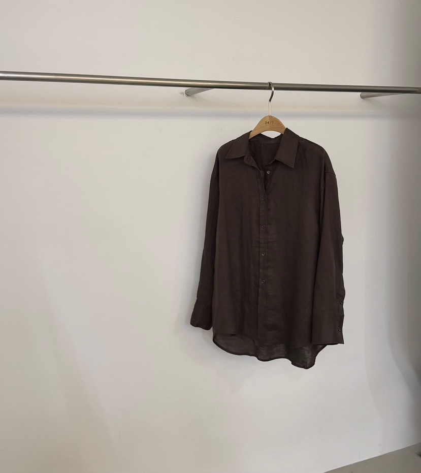 TWENTY FOUR SEVEN24-7韓國代購26秋季新款真品襯衫蕾絲衫TEWNTY FOUR SEVEN24-7襯衫/蕾絲衫圖色2棕色