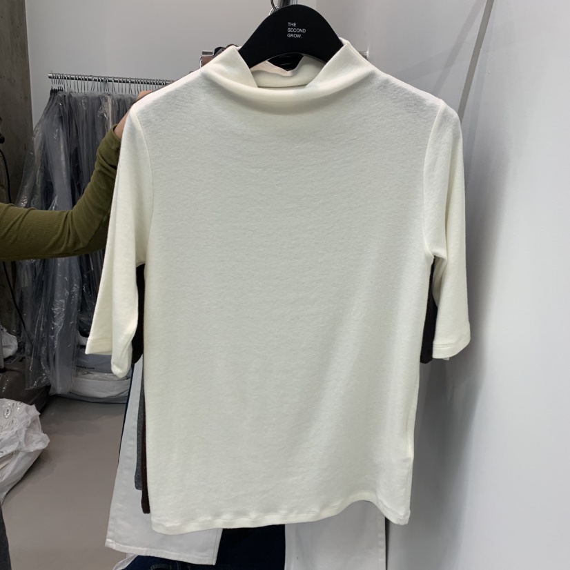 THE SECOND GROW韓國代購女士新品熱賣休閑T恤羊毛高領THE SECOND GROWT恤圖色2