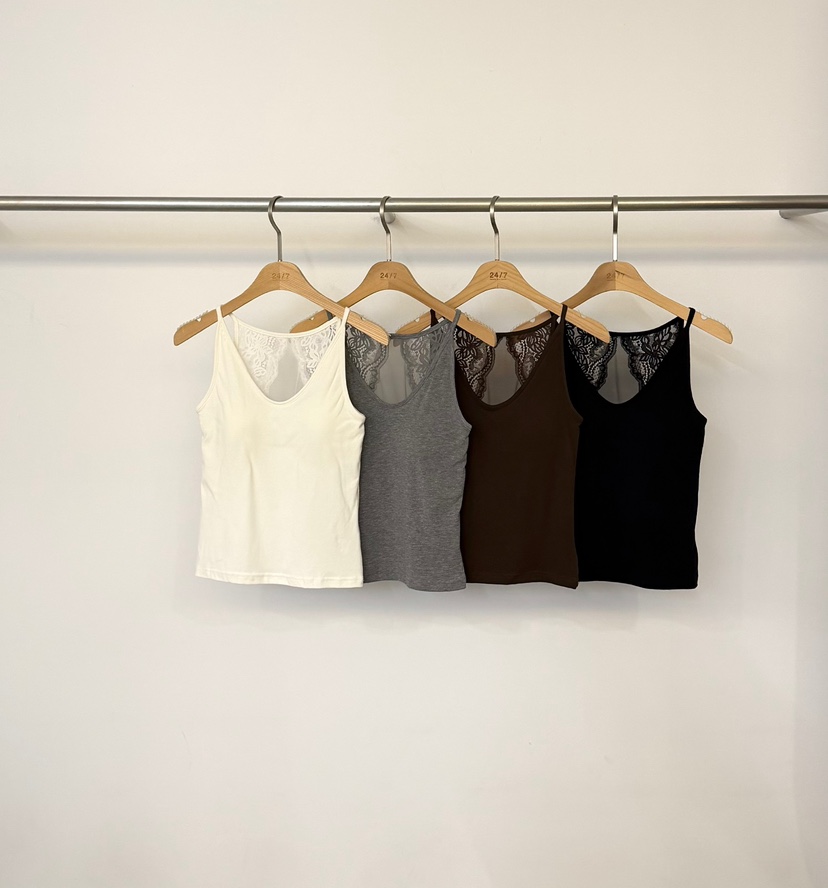 TWENTY FOUR SEVEN24-7韓國直郵女裝新品休閑吊帶背心雪紡蕾絲TEWNTY FOUR SEVEN24-7吊帶/背心