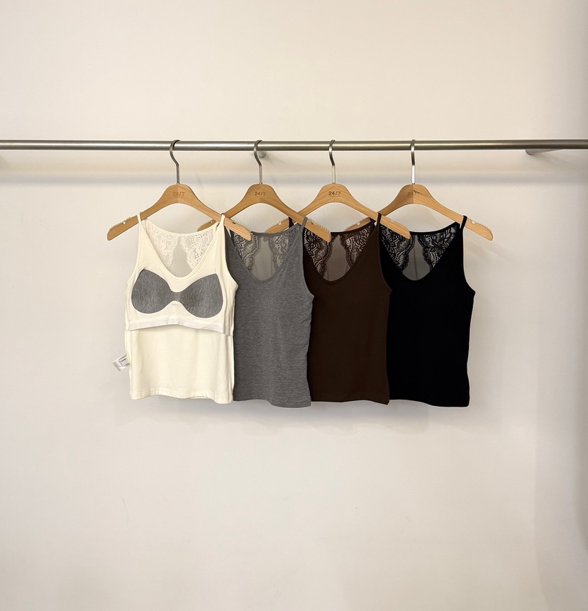 TWENTY FOUR SEVEN24-7韓國直郵女裝新品休閑吊帶背心雪紡蕾絲TEWNTY FOUR SEVEN24-7吊帶/背心