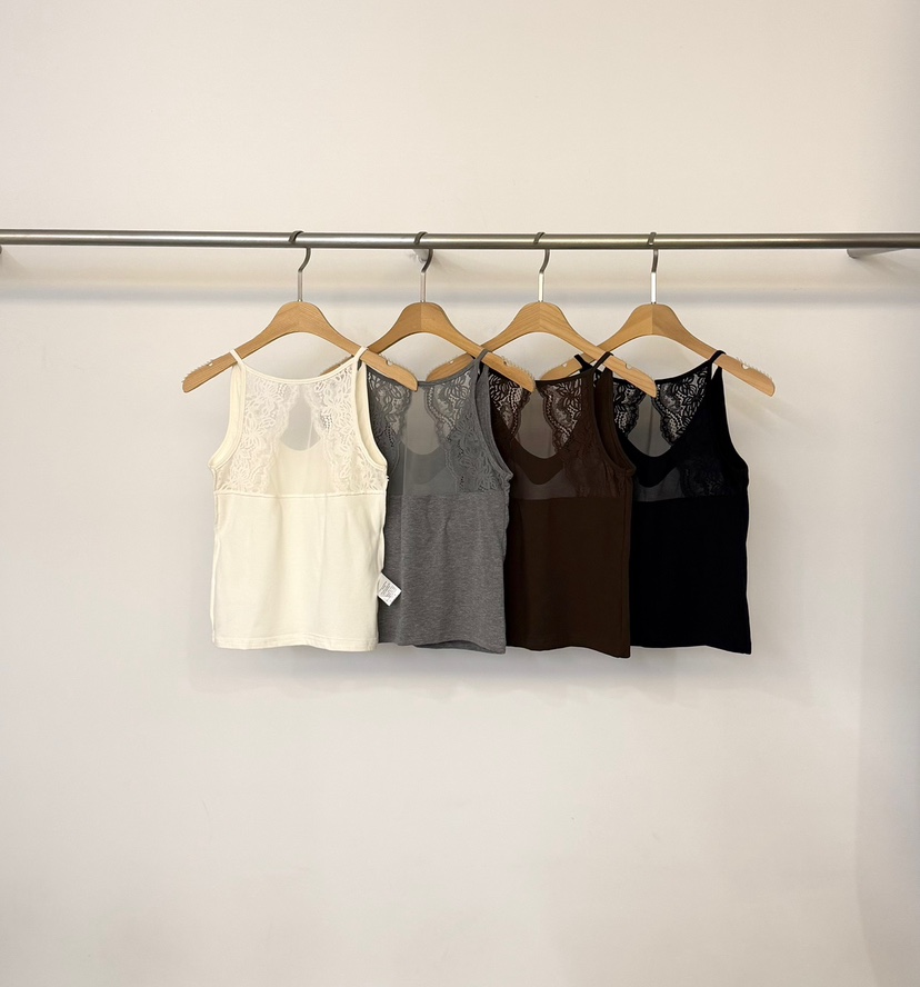 TWENTY FOUR SEVEN24-7韓國直郵女裝新品休閑吊帶背心雪紡蕾絲TEWNTY FOUR SEVEN24-7吊帶/背心