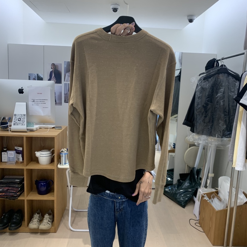 THE STARDUST東大門實拍26秋冬新品人氣時尚休閑長袖T恤THE STARDUST長袖T恤