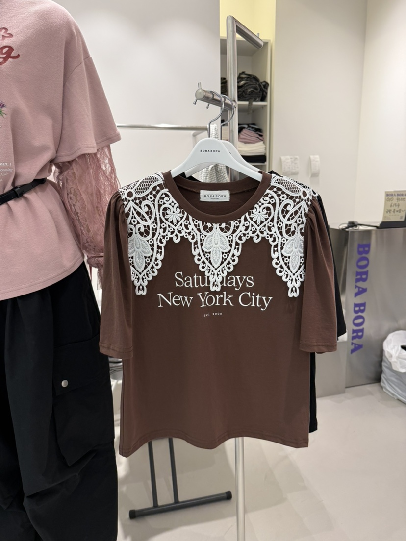 X東大門直郵女士新品熱賣時尚休閑人氣真品推薦T恤BORABORAT恤圖色1