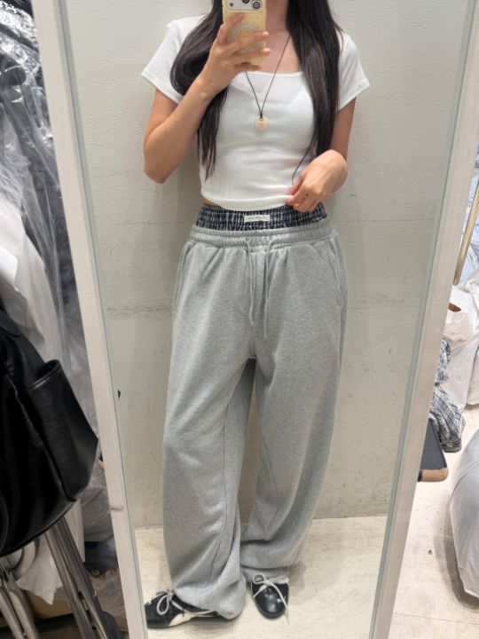 mars東大門直郵女裝新品真品休閑推薦熱賣休閑褲格紋疊穿mars休閑褲