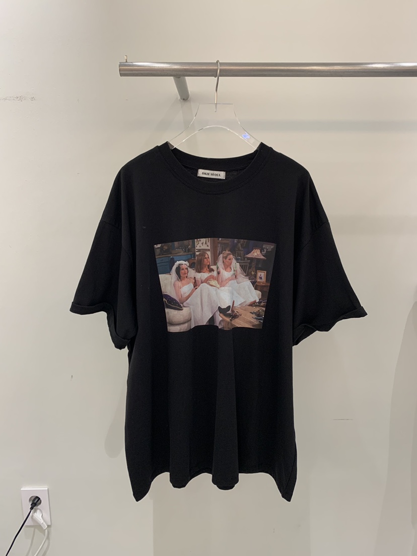 OKIE韓國直郵女裝新款時尚熱賣真品人氣推薦休閑T恤不含內搭OKIET恤圖色2