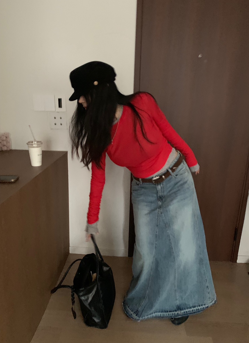 OKIE東大門代購女裝新款時尚推薦真品熱賣人氣長裙不含腰帶OKIE長裙