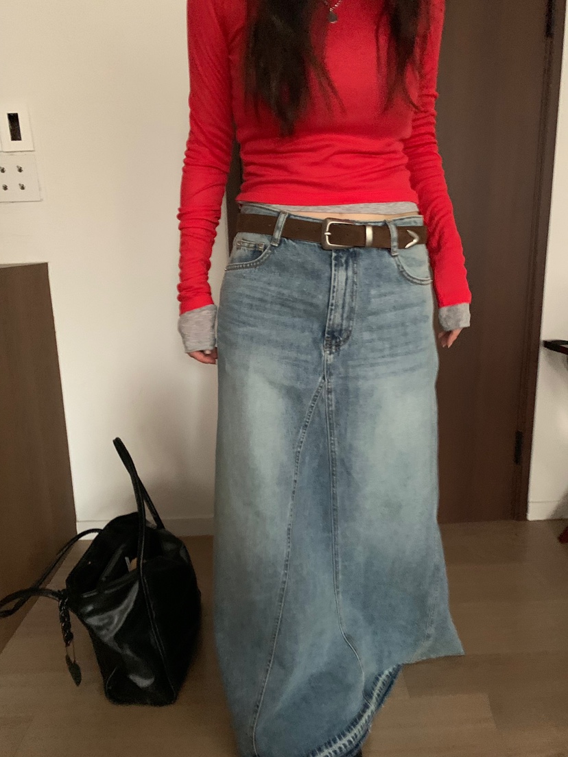 OKIE東大門代購女裝新款時尚推薦真品熱賣人氣長裙不含腰帶OKIE長裙