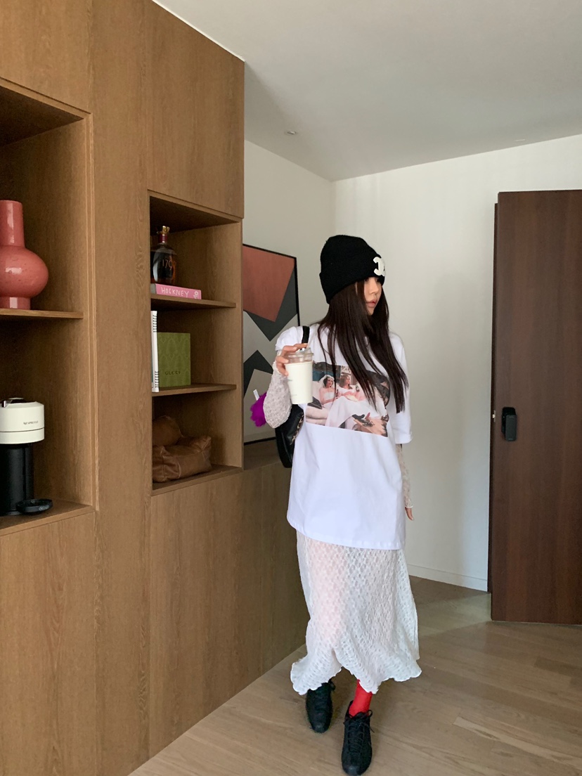 OKIE韓國代購26秋冬新品時尚熱賣真品推薦連衣裙蕾絲長款OKIE連衣裙
