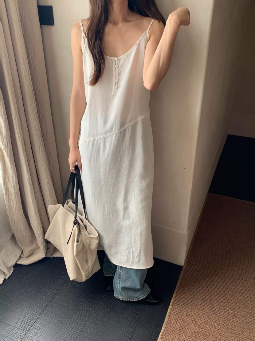 DARLUZ_MI東大門實拍女裝新品休閑時尚連衣裙OPS紐扣長款DARLUZ_MI連衣裙