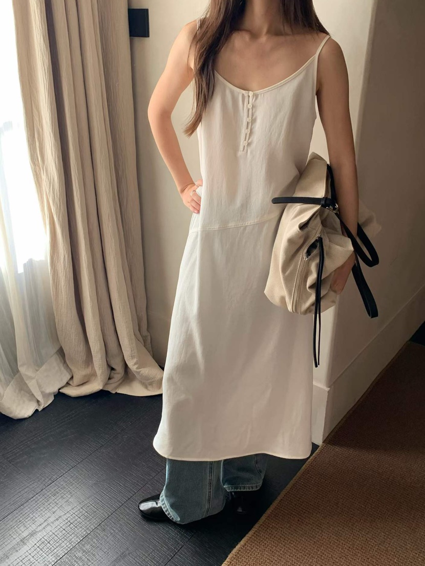 DARLUZ_MI東大門實拍女裝新品休閑時尚連衣裙OPS紐扣長款DARLUZ_MI連衣裙