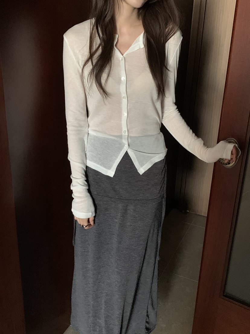 NOTICE東大門實拍女裝新品真品時尚人氣休閑長袖T恤羊毛開襟NOTICE長袖T恤