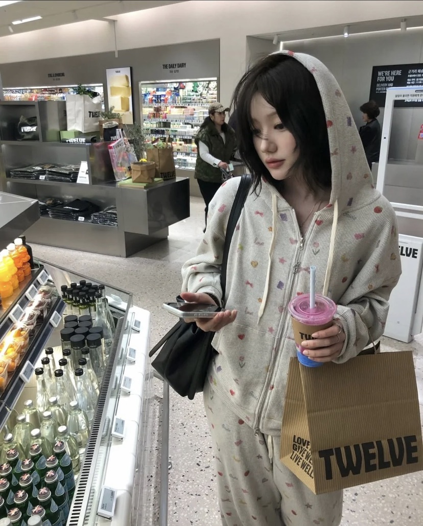 BOWIE東大門直郵女裝新款推薦人氣時尚休閑衛衣華夫格拉鏈BOWIE衛衣