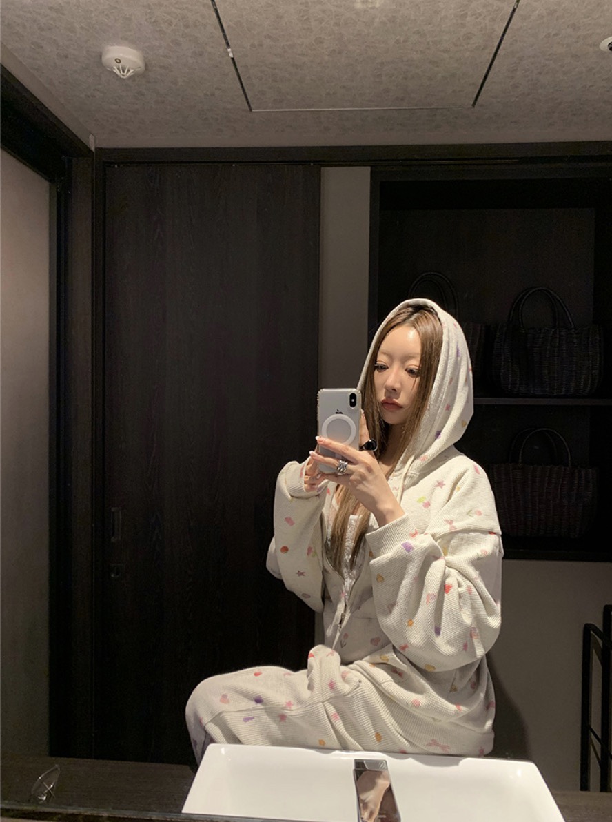BOWIE東大門直郵女裝新款推薦人氣時尚休閑衛衣華夫格拉鏈BOWIE衛衣