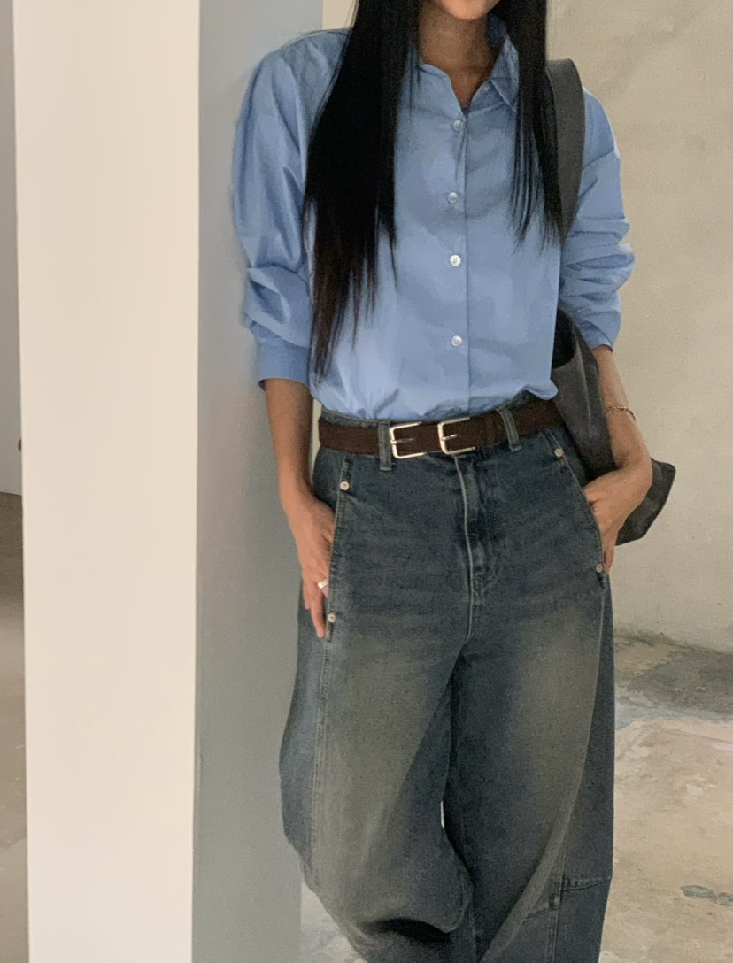 OVER NEAR東大門代購女裝新品熱賣時尚休閑人氣襯衫蕾絲衫OVER NEAR襯衫/蕾絲衫