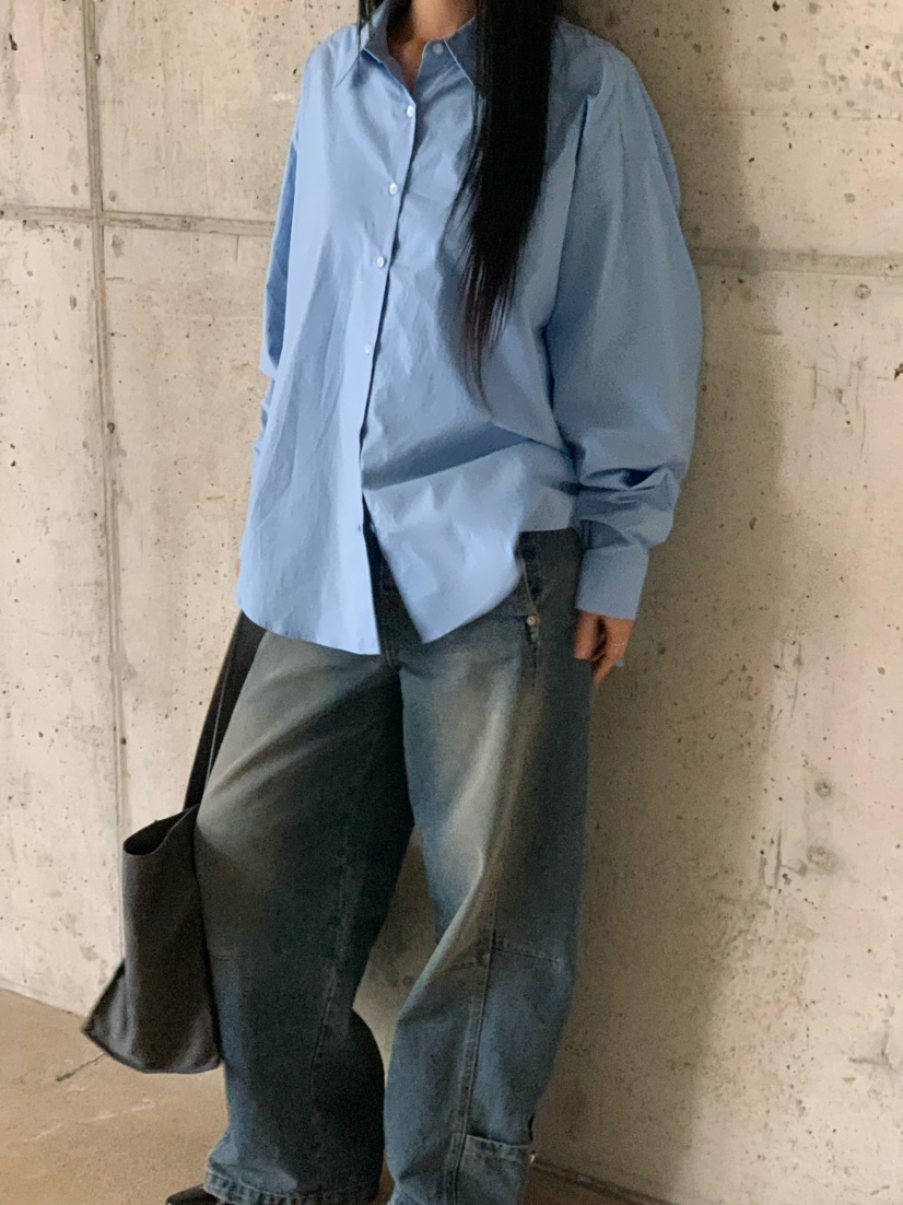 OVER NEAR東大門代購女裝新品熱賣時尚休閑人氣襯衫蕾絲衫OVER NEAR襯衫/蕾絲衫