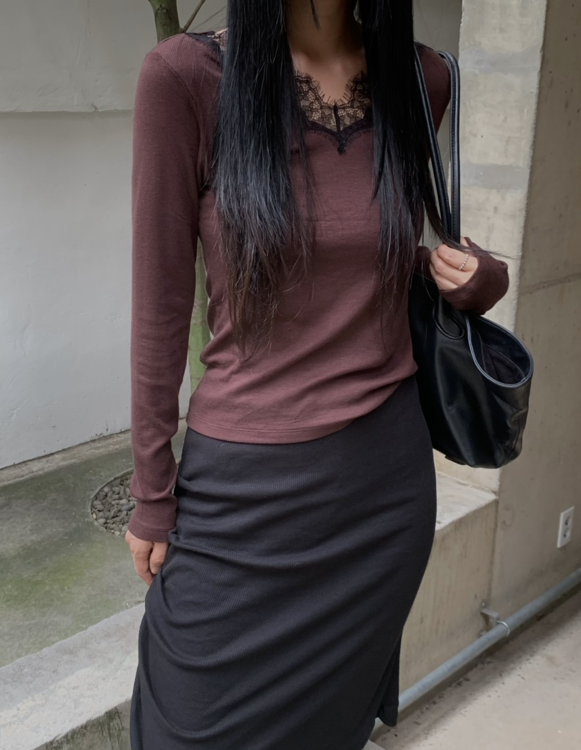 OVER NEAR東大門直郵女士新款推薦休閑人氣時尚熱賣長袖T恤OVER NEAR長袖T恤