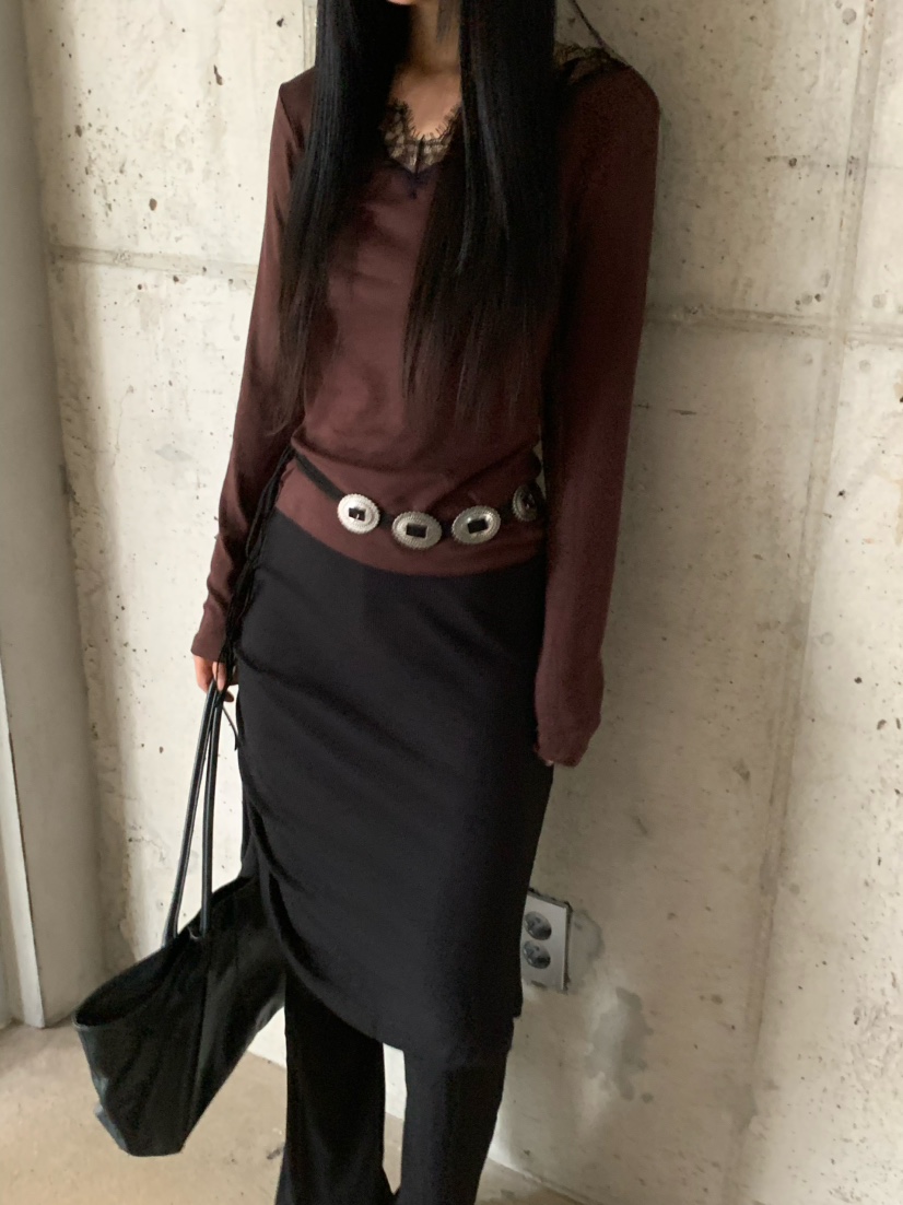 OVER NEAR東大門直郵女士新款推薦休閑人氣時尚熱賣長袖T恤OVER NEAR長袖T恤