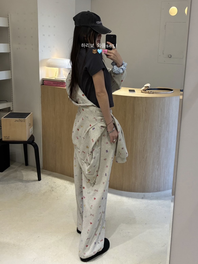BOWIE韓國代購女士新款真品推薦熱賣時尚休閑休閑褲華夫格BOWIE休閑褲