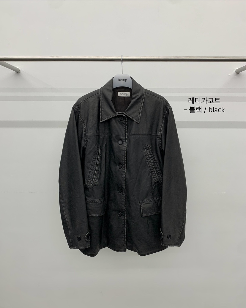 HEMP-P韓國代購26秋季新品人氣推薦時尚真品休閑夾克皮革hemp夾克圖色2