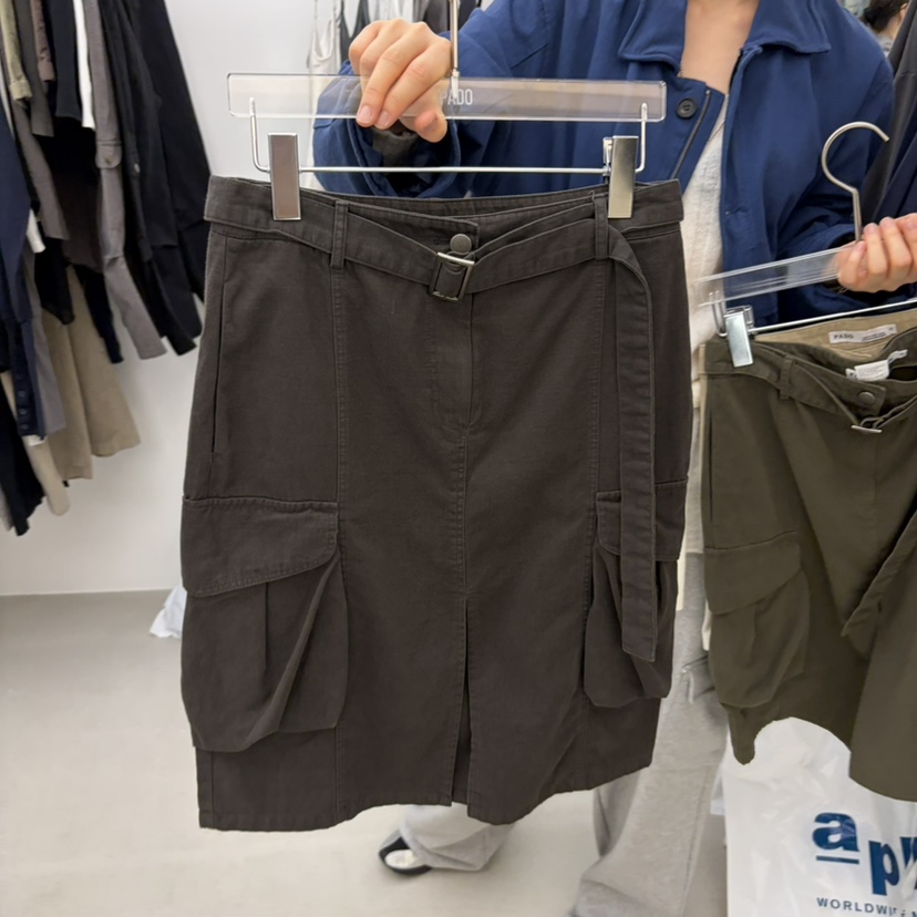 PADO東大門代購女裝新品人氣真品休閑半身裙中短裙含腰帶PADO半身裙/中短裙圖色1