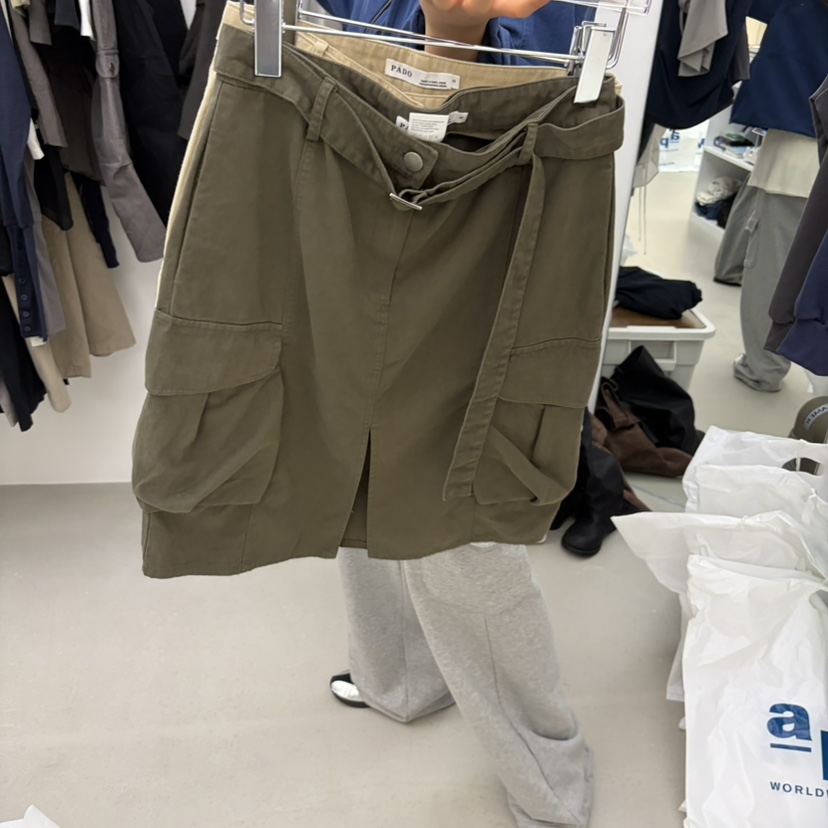 PADO東大門代購女裝新品人氣真品休閑半身裙中短裙含腰帶PADO半身裙/中短裙圖色2