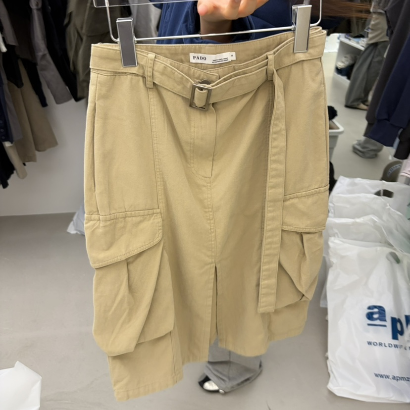PADO東大門代購女裝新品人氣真品休閑半身裙中短裙含腰帶PADO半身裙/中短裙圖色3