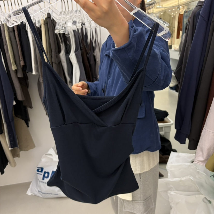 PADO韓國直郵26秋冬新款熱賣休閑真品推薦時尚吊帶背心紐扣PADO吊帶/背心圖色2