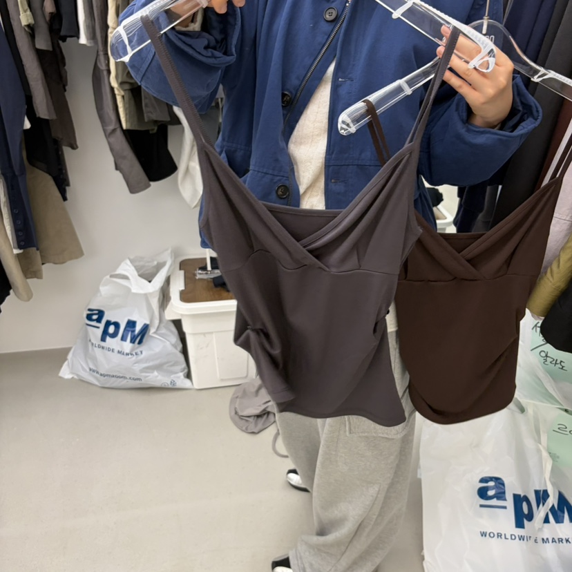 PADO韓國直郵26秋冬新款熱賣休閑真品推薦時尚吊帶背心紐扣PADO吊帶/背心圖色4