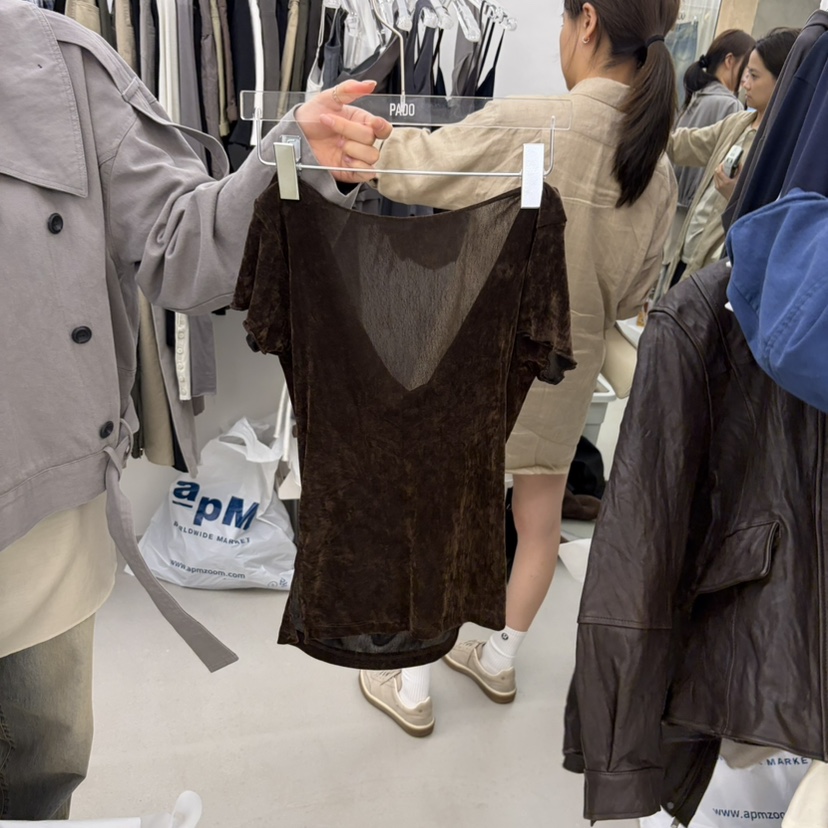 PADO韓國直郵女士新款真品熱賣推薦人氣時尚休閑T恤天鵝絨PADOT恤圖色1