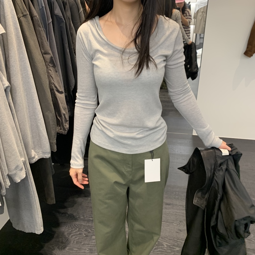 OBJECT韓國直郵26秋季新品推薦熱賣人氣時尚休閑長袖T恤U領OBJECT長袖T恤圖色3