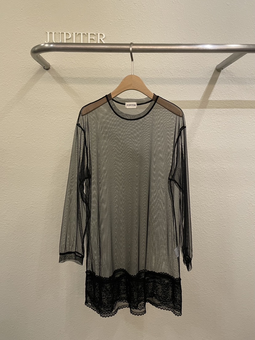 JUPITER韓國代購女裝新品熱賣真品推薦休閑長袖T恤刺繡蕾絲JUPITER長袖T恤圖色2