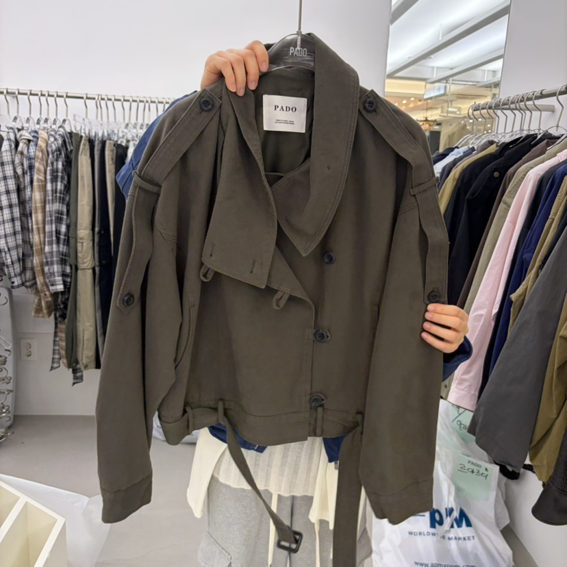 PADO東大門實拍女裝新品真品休閑人氣熱賣夾克含腰帶棉質PADO夾克圖色1