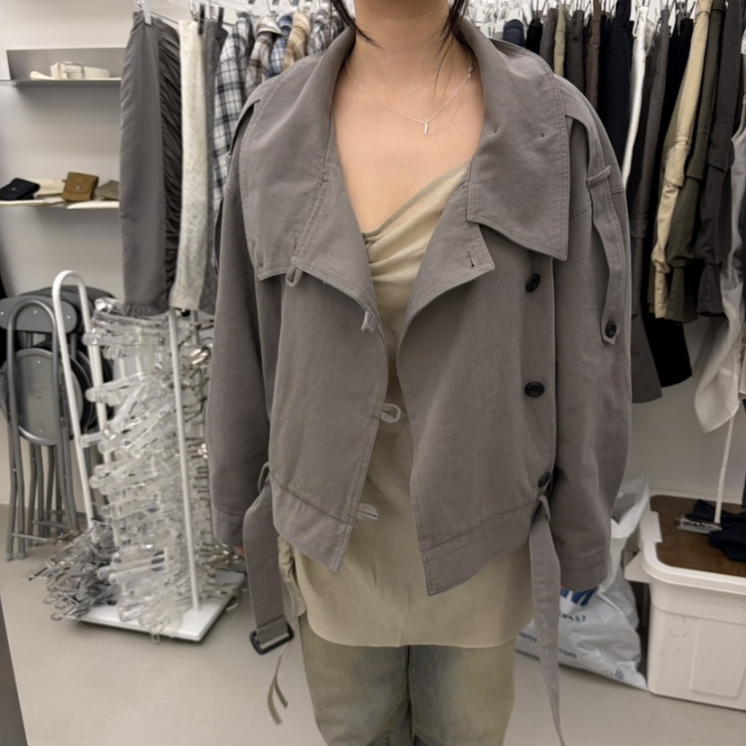 PADO東大門實拍女裝新品真品休閑人氣熱賣夾克含腰帶棉質PADO夾克圖色2
