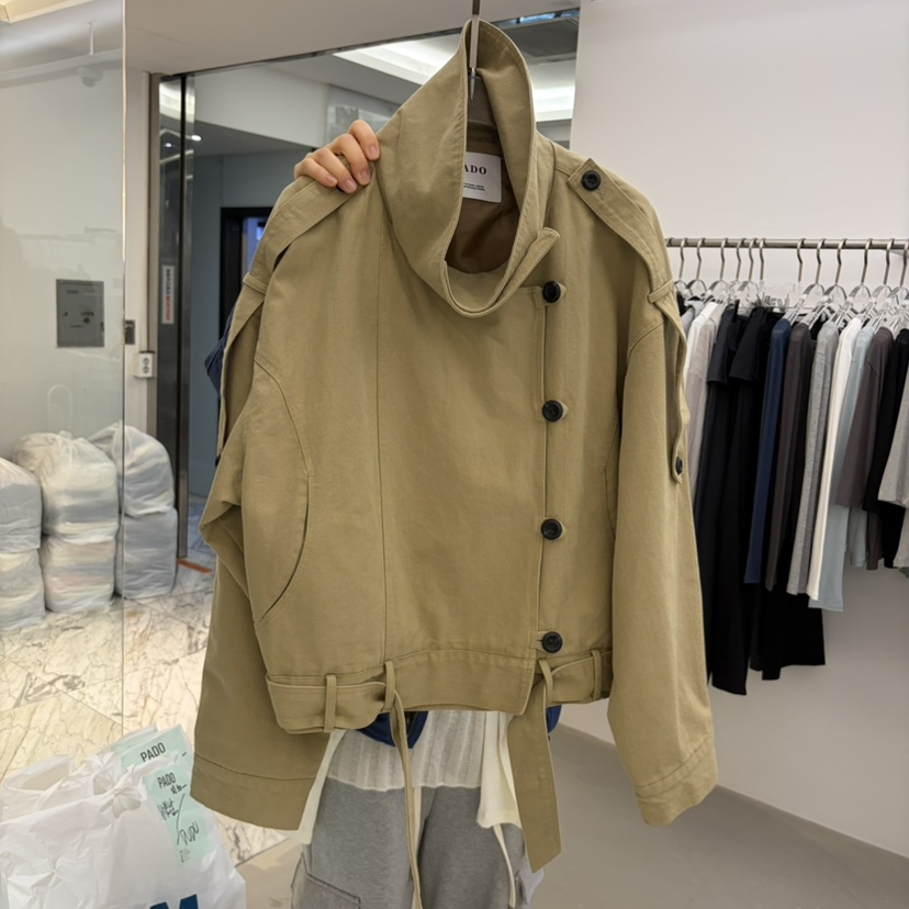 PADO東大門實拍女裝新品真品休閑人氣熱賣夾克含腰帶棉質PADO夾克圖色3