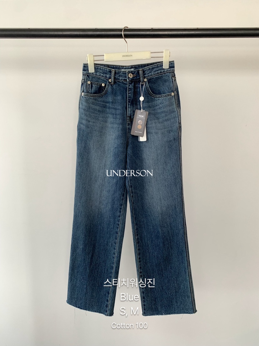 UNDERSON韓國直郵女士新品人氣時尚真品休閑熱賣牛仔褲水洗UNDERSON牛仔褲圖色1